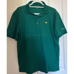 Masters Collection Mens Green Golf Polo‎ Shirt Masters Logo Embroidery Size M